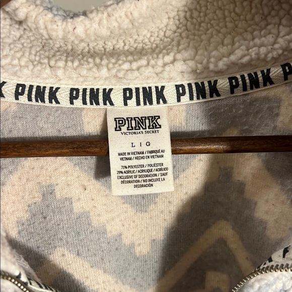 PINK VS Sherpa fleece Pullover, Womens Large - Picture 3 of 5